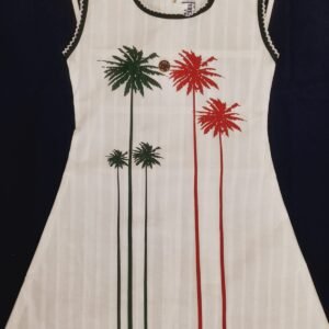 Girls Print Summer White A-Line Dress – Stylish & Comfortable Casual Wear