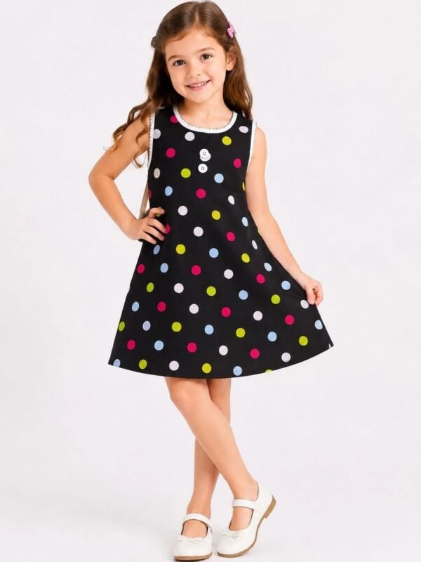 Polka Dot Print A-Line Dress