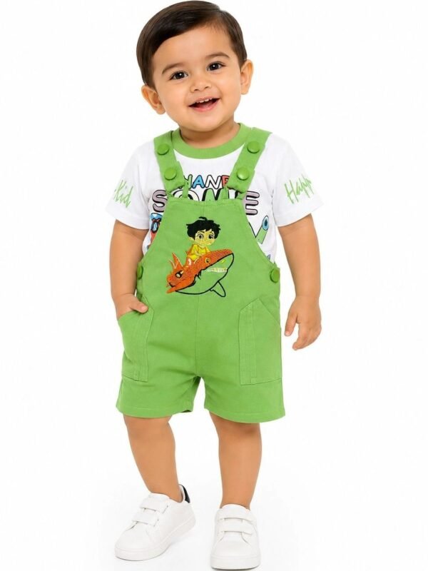 Infants Printed Cotton Dungarees